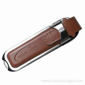 Leather Fur USB Flash Drives, Customized Logos/Packing/Types Accepted, 1 to 32GB Capacity